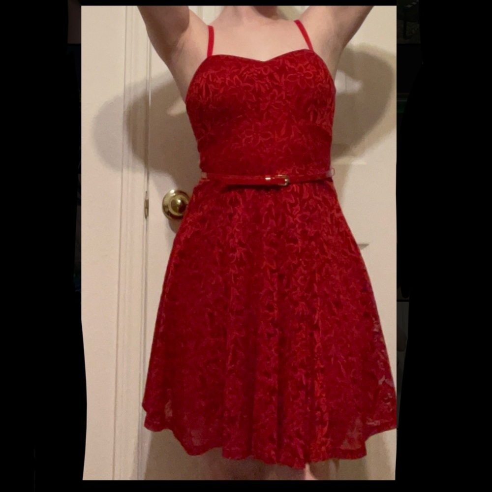Lily Rose Red Above the Knee Dress